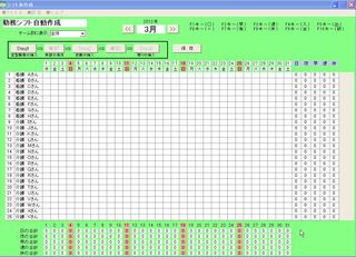 病院 介護施設用の勤務シフトを自動作成する無料フリーソフトです